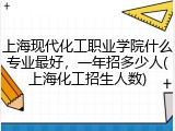 上海现代化工职业学院什么专业最好，一年招多少人(上海化工招生人数)