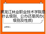 黑龙江林业职业技术学院是什么级别，公办还是民办(级别及性质)