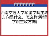西南交通大学希望学院主攻方向是什么，怎么样(希望学院主攻方向)