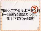 四川化工职业技术学院的院校代码和邮编是多少(四川化工学院代码邮编)