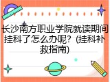 长沙南方职业学院就读期间挂科了怎么办呢？(挂科补救指南)