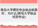青岛大学哪些专业就业前景好，为什么(青岛大学就业优势专业)