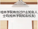 桂林学院有出过什么知名人士吗(桂林学院知名校友)