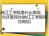 皖江工学院是什么级别，公办还是民办(皖江工学院民办高校)