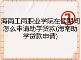 海南工商职业学院在读期间怎么申请助学贷款(海南助学贷款申请)