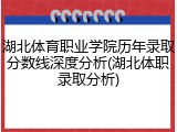 湖北体育职业学院历年录取分数线深度分析(湖北体职录取分析)