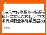 北京艺术传媒职业学院是专科还是本科院校呢(北京艺术传媒职业学院学历层次)