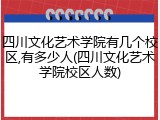 四川文化艺术学院有几个校区,有多少人(四川文化艺术学院校区人数)