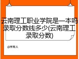 云南理工职业学院是一本吗录取分数线多少(云南理工录取分数)