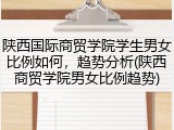 陕西国际商贸学院学生男女比例如何，趋势分析(陕西商贸学院男女比例趋势)