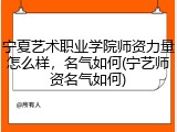 宁夏艺术职业学院师资力量怎么样，名气如何(宁艺师资名气如何)