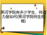 黑河学院有多少学生，师资力量如何(黑河学院师生规模)