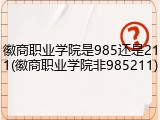 徽商职业学院是985还是211(徽商职业学院非985211)