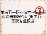 重庆五一职业技术学院的专业设置概况介绍(重庆五一职院专业概览)