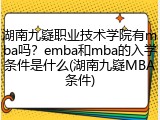 湖南九嶷职业技术学院有mba吗？emba和mba的入学条件是什么(湖南九嶷MBA条件)