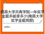 南昌大学共青学院一年奖学金最多能拿多少(南昌大学奖学金最高额)