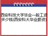 西安科技大学毕业一般工资多少钱(西安科大毕业薪资)