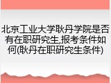 北京工业大学耿丹学院是否有在职研究生,报考条件如何(耿丹在职研究生条件)