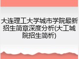 大连理工大学城市学院最新招生简章深度分析(大工城院招生简析)
