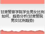 甘肃警察学院学生男女比例如何，趋势分析(甘肃警院男女比例趋势)