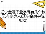 辽宁金融职业学院有几个校区,有多少人(辽宁金融学院规模)