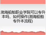 渤海船舶职业学院可以专升本吗，如何操作(渤海船舶专升本流程)