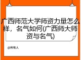 广西师范大学师资力量怎么样，名气如何(广西师大师资与名气)