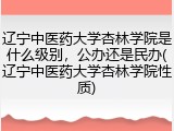 辽宁中医药大学杏林学院是什么级别，公办还是民办(辽宁中医药大学杏林学院性质)