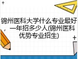 锦州医科大学什么专业最好，一年招多少人(锦州医科优势专业招生)