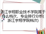 浙江宇翔职业技术学院属于什么档次，专业排行分析(浙江宇翔学院档次)