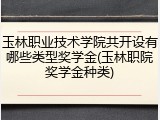 玉林职业技术学院共开设有哪些类型奖学金(玉林职院奖学金种类)