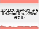遂宁工程职业学院读什么专业比较有前景(遂宁职院前景专业)