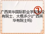 广西英华国际职业学院有没有院士，大概多少(广西英华有院士吗)