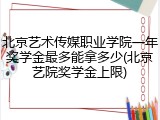 北京艺术传媒职业学院一年奖学金最多能拿多少(北京艺院奖学金上限)