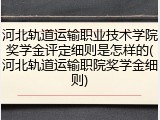 河北轨道运输职业技术学院奖学金评定细则是怎样的(河北轨道运输职院奖学金细则)