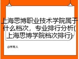 上海思博职业技术学院属于什么档次，专业排行分析(上海思博学院档次排行)