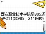 西安职业技术学院是985还是211(非985、211院校)