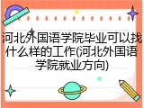 河北外国语学院毕业可以找什么样的工作(河北外国语学院就业方向)