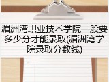 湄洲湾职业技术学院一般要多少分才能录取(湄洲湾学院录取分数线)