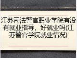 江苏司法警官职业学院有没有就业指导，好就业吗(江苏警官学院就业情况)