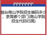 烟台南山学院招生编码多少，隶属哪个部门(南山学院招生代码归属)