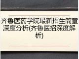 齐鲁医药学院最新招生简章深度分析(齐鲁医招深度解析)