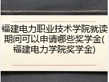 福建电力职业技术学院就读期间可以申请哪些奖学金(福建电力学院奖学金)