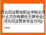 河北司法警官职业学院主攻什么方向有哪些王牌专业(河北司法警官专业方向)