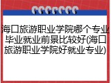 海口旅游职业学院哪个专业毕业就业前景比较好(海口旅游职业学院好就业专业)