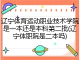 辽宁体育运动职业技术学院是一本还是本科第二批(辽宁体职院是二本吗)