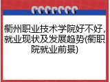 衢州职业技术学院好不好，就业现状及发展趋势(衢职院就业前景)