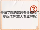 贵阳学院的普通专业和特色专业详解(贵大专业解析)
