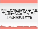 四川工程职业技术大学毕业可以找什么样的工作(四川工程职院就业方向)