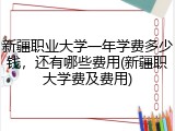新疆职业大学一年学费多少钱，还有哪些费用(新疆职大学费及费用)